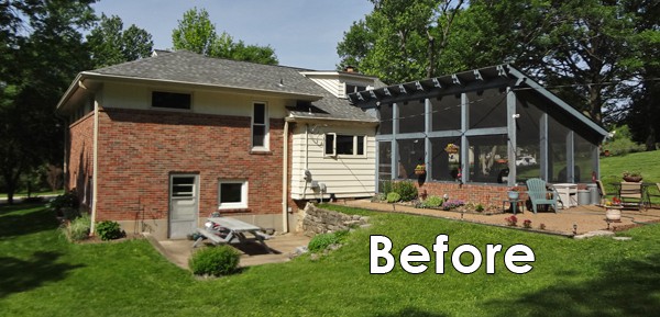 BEFORE: The side and back yards had plenty of room to be reconfigure for an extended driveway and 2-car detached garage.