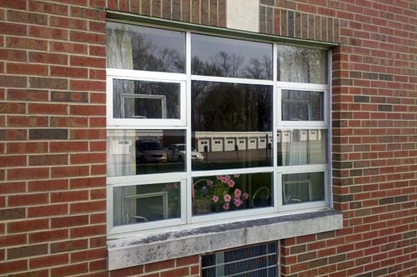 aluminum window in brick