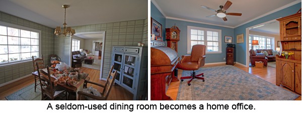mosby seldom used dining room becomes office