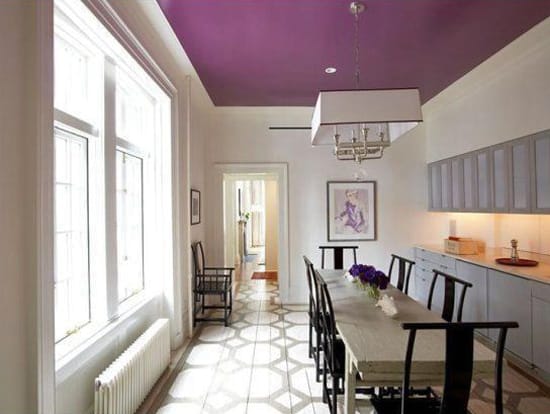 radiant orchid on ceiling
